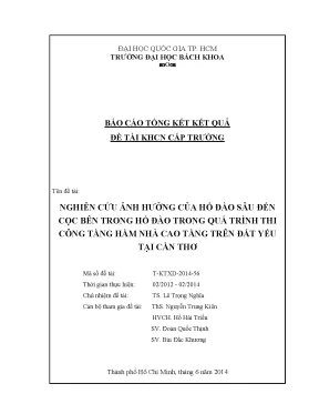 Nghiên cứu ảnh hưởng của hố đào sâu đến cọc trong thi 