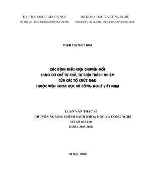Luận văn thạc sĩ: Chính sách khoa học và công nghệ 