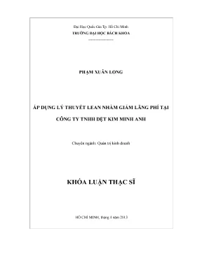 Áp Dụng Lý Thuyết Lean Giảm Lãng Phí Tại Công Ty TNHH