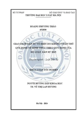 Khóa luận tốt nghiệp: Giao dịch dân sự vô hiệu do vi