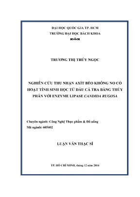 Nghiên cứu thu nhận axit béo không no từ dầu cá tra bằng 