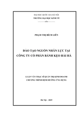 Luận Văn Thạc Sĩ Quản Trị Kinh Doanh: Đào Tạo Nguồn Nhân