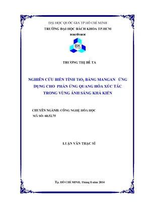 Nghiên cứu biến tính TiO2 bằng Mangan ứng dụng trong