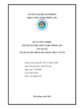 Đồ án tốt nghiệp CNTT: Xây dựng hệ thống bán hàng trực