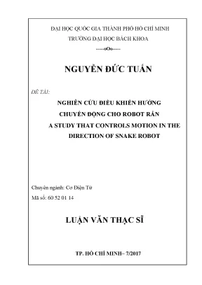 Nghiên cứu điều khiển hướng chuyển động cho robot rắn 
