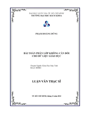 Giải pháp phân lớp dữ liệu giáo dục không cân đối trong
