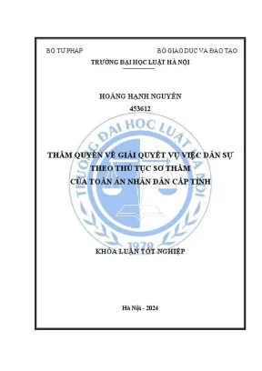 Giải quyết vụ việc dân sự sơ thẩm tại tòa án cấp tỉnh