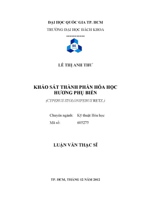 Khảo sát thành phần hóa học hương phụ biển Cyperus