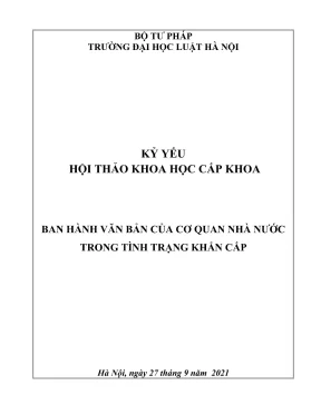 Kỷ yếu hội thảo khoa học: Văn bản cơ quan nhà nước trong