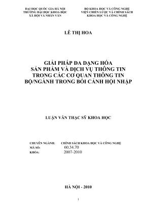 Giải pháp đa dạng hóa sản phẩm và dịch vụ thông tin 