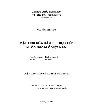 Luận Văn Thạc Sĩ: Mặt Trái Của Đầu Tư Trực Tiếp Nước