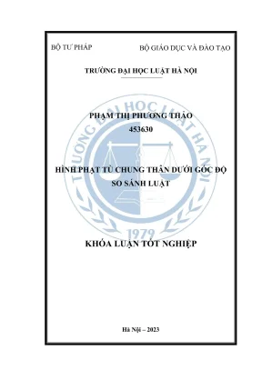 So Sánh Luật Hình Phạt Tù Chung Thân Trong Khoá Luận Tốt