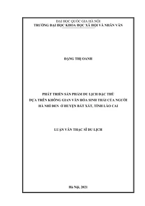 Luận Văn Thạc Sĩ: Phát Triển Sản Phẩm Du Lịch Đặc Thù 