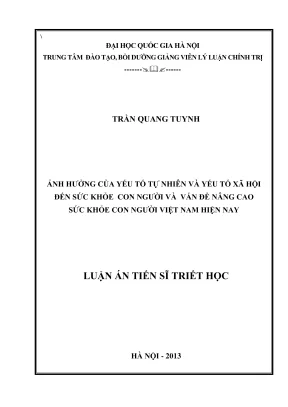 Ảnh hưởng của yếu tố tự nhiên và xã hội đến sức khỏe con 