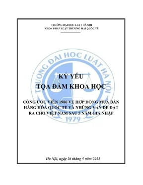 Công ước Viên 1980 và thách thức cho Việt Nam sau 5 năm