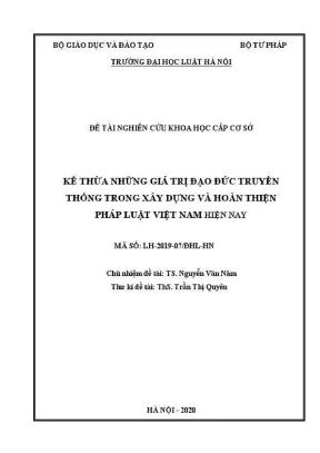 Kế thừa giá trị đạo đức truyền thống trong xây dựng pháp 