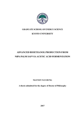 Sản xuất bioethanol tiên tiến từ nước cọ dừa nipa qua