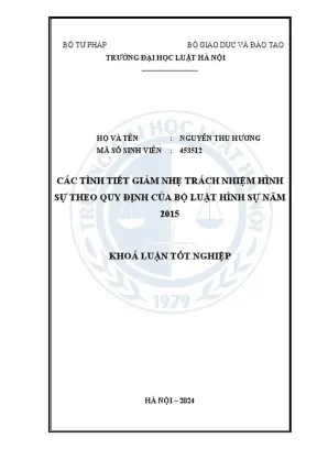 Các tình tiết giảm nhẹ trách nhiệm hình sự theo Bộ luật
