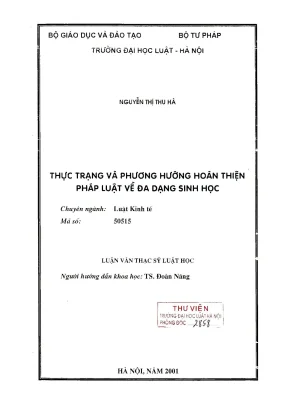 Luận văn thạc sĩ luật học: Thực trạng và giải pháp hoàn