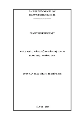 Xuất khẩu nông sản Việt Nam sang Đức: Nghiên cứu thạc sĩ