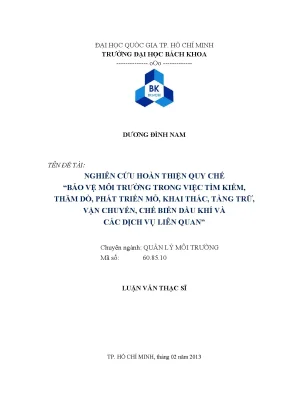 Hoàn Thiện Quy Chế Bảo Vệ Môi Trường Trong Khai Thác Dầu