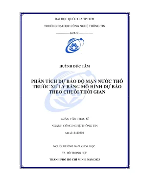 Phân Tích Dự Báo Độ Mặn Nước Thô Trước Xử Lý Bằng Mô 