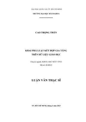 Khai Phá Luật Kết Hợp Trong Dữ Liệu Giáo Dục - Luận Văn