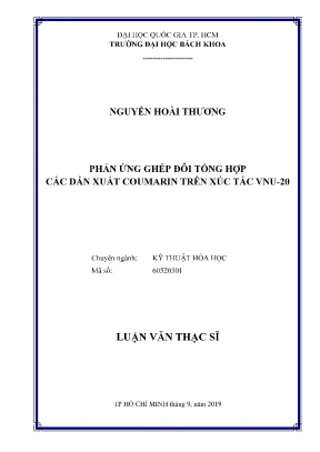 Luận Văn Thạc Sĩ: Tổng Hợp Dẫn Xuất Coumarin Trên Xúc