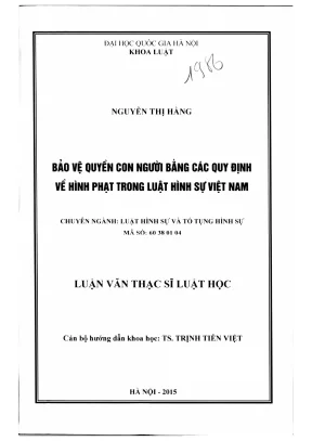 Luận Văn Thạc Sĩ Luật Học: Bảo Vệ Quyền Con Người Qua
