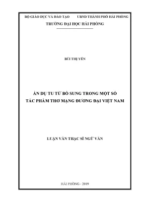 Luận Văn Thạc Sĩ: Ẩn Dụ Tu Từ Trong Thơ Đương Đại Việt Nam