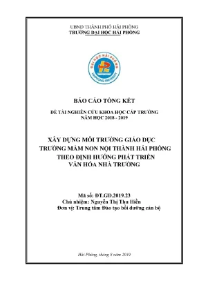 Nghiên cứu xây dựng môi trường giáo dục mầm non nội 