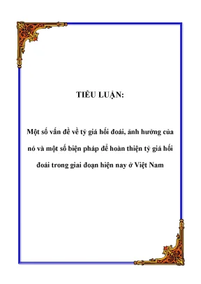 Tỷ Giá Hối Đoái: Ảnh Hưởng Và Biện Pháp Hoàn Thiện Tại 