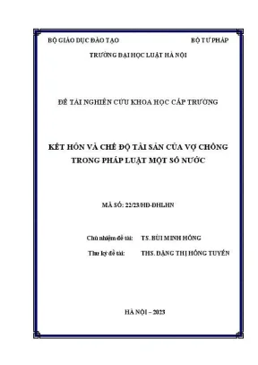 Nghiên cứu khoa học: Chế độ tài sản vợ chồng trong pháp