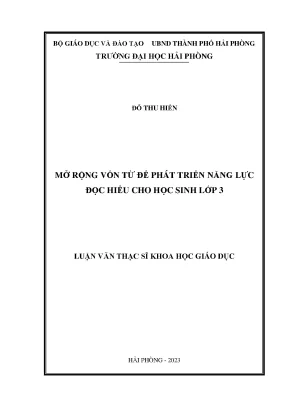 Luận Văn Thạc Sĩ: Mở Rộng Vốn Từ Giúp Phát Triển Năng