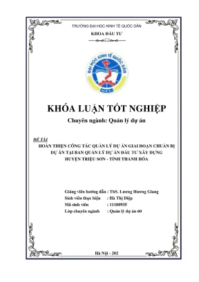 Hoàn Thiện Quản Lý Dự Án Đầu Tư Xây Dựng Giai Đoạn Chuẩn