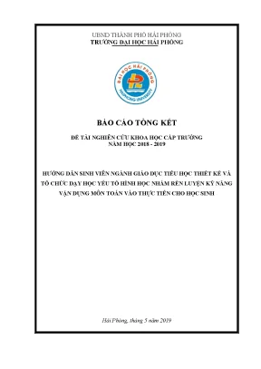 Hướng dẫn sinh viên giáo dục tiểu học thiết kế dạy học