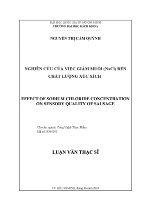 Nghiên cứu ảnh hưởng của việc giảm muối NaCl đến chất