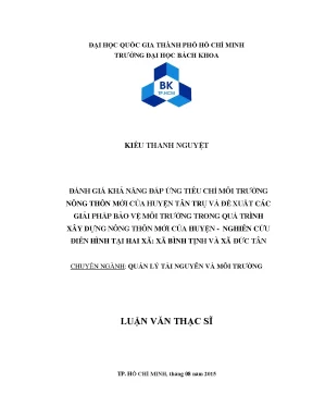 Đánh Giá Tiêu Chí Môi Trường Nông Thôn Mới Huyện Tân Trụ
