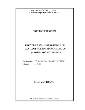 Luận Văn Thạc Sĩ: Yếu Tố Ảnh Hưởng Chi Phí Vận Hành &