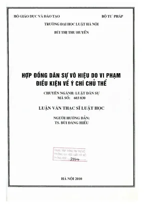 Nghiên cứu về hiệu lực hợp đồng dân sự khi vi phạm điều