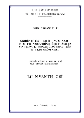 Nghiên cứu ảnh hưởng chế độ cắt đến ba via trong lỗ