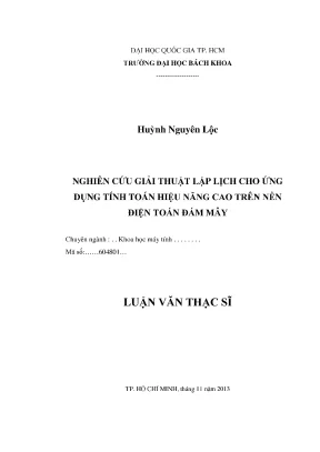 Nghiên Cứu Giải Thuật Lập Lịch Cho Ứng Dụng Tính Toán