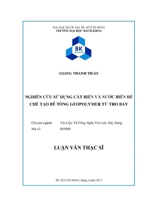 Nghiên cứu chế tạo bê tông geopolymer từ tro bay sử dụng 