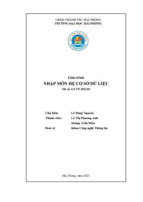 Giáo trình nhập môn hệ cơ sở dữ liệu: Hướng dẫn từ cơ