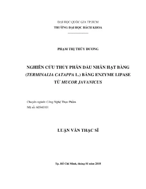 Nghiên cứu thủy phân dầu nhân hạt bàng bằng enzyme