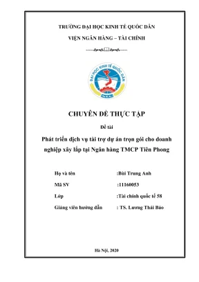 Phát triển dịch vụ tài trợ dự án trọn gói cho doanh 