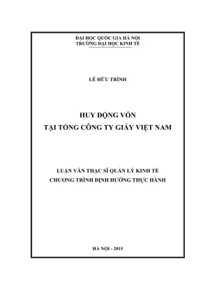 Luận Văn Thạc Sĩ Quản Lý Kinh Tế: Huy Động Vốn Tại Tổng