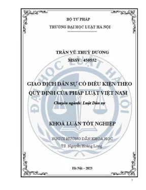 Khóa luận tốt nghiệp: Giao dịch dân sự có điều kiện theo