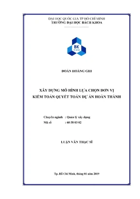 Mô Hình Lựa Chọn Đơn Vị Kiểm Toán Quyết Toán Dự Án Hoàn