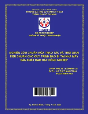 Chuẩn hóa thao tác và thời gian tiêu chuẩn cho quy trình